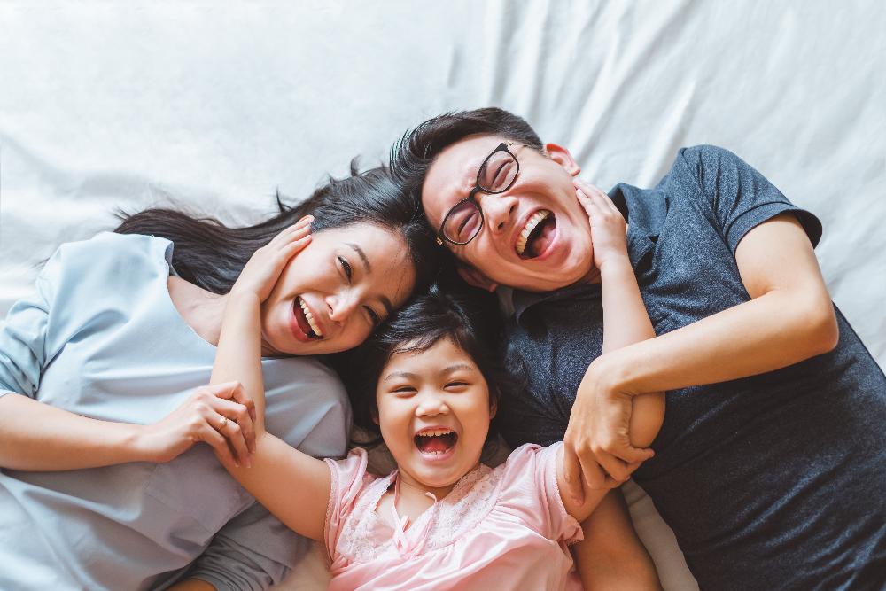 young girl with her guardians