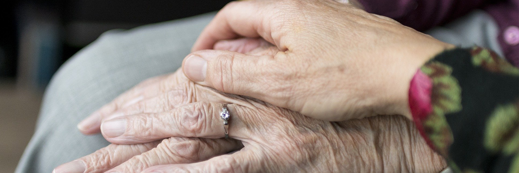 close up of hands of an elderly couple sitting in schaumburg